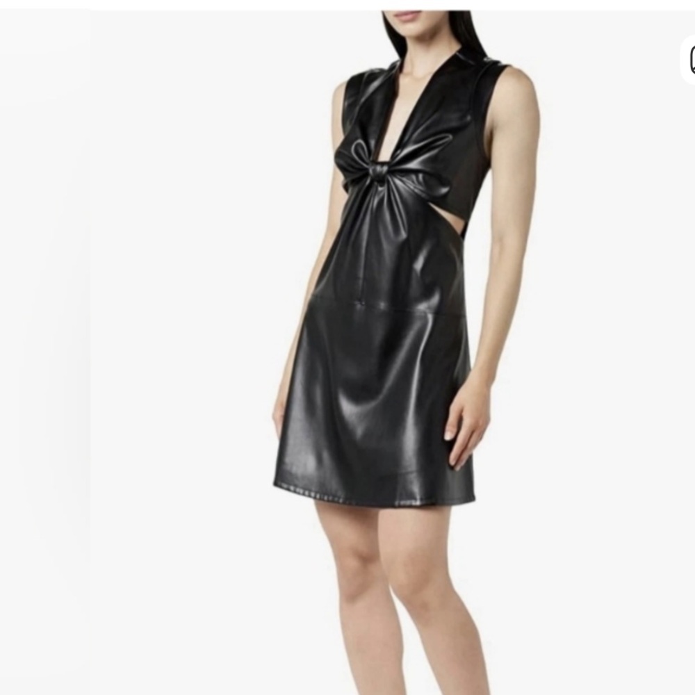 The Drop Women's Magdalena Vegan Leather Cutout Mini Dress